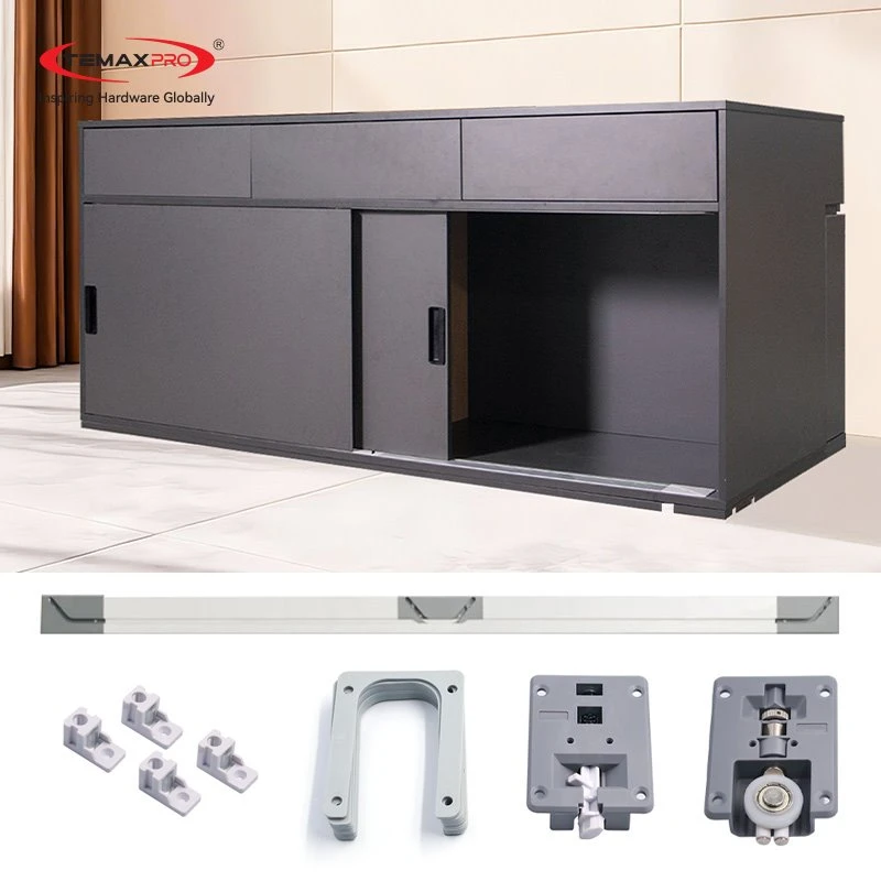 Temax cabinet flush door sliding channel inward hardware system BS01