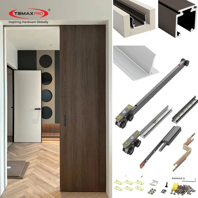 Temax Soft Close pocket door hanging hardware M75G for Wooden Doors