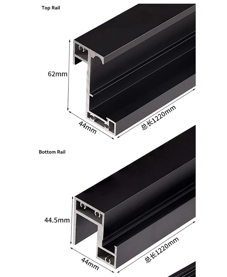 Top & Bottom Rail Profile Dimensions Top & Bottom Rail Profile Dimensions