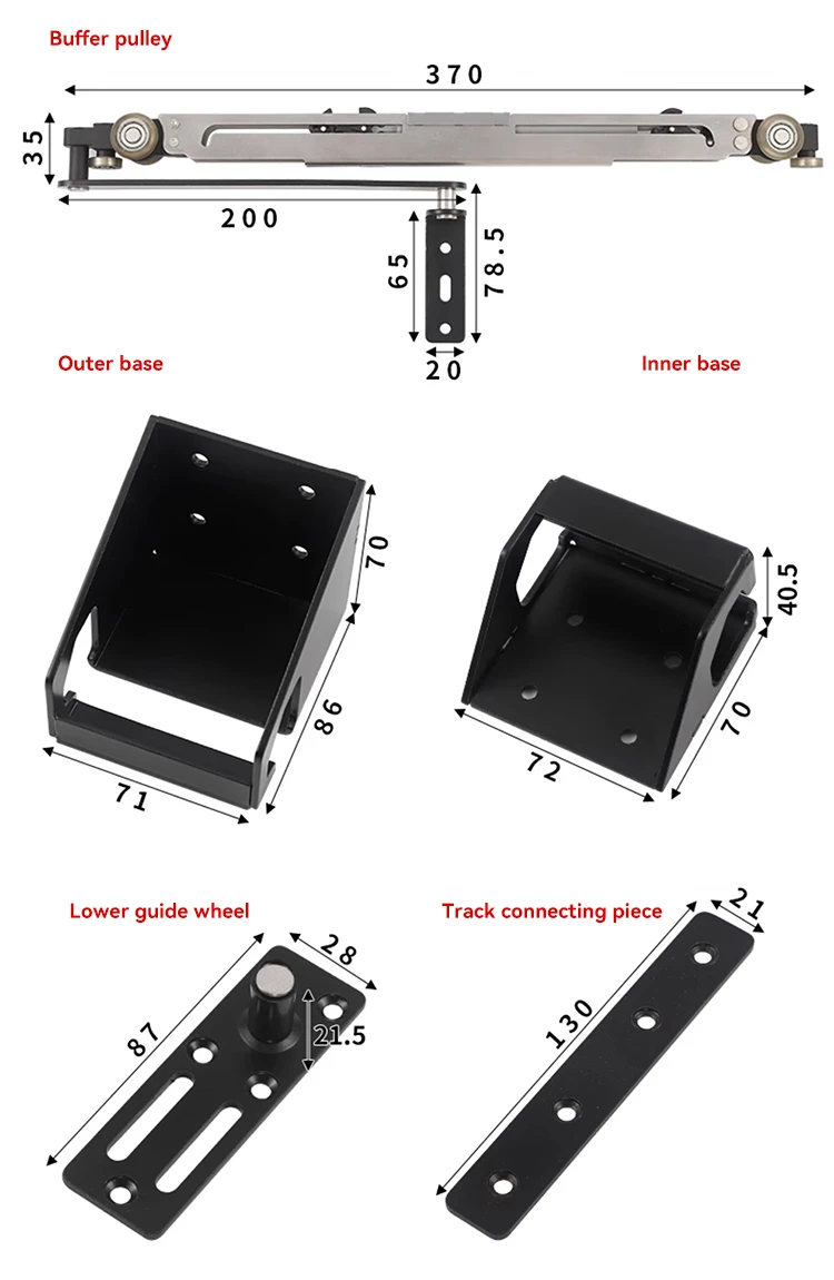Complete Hardware Components Dimensions Complete Hardware Components Dimensions