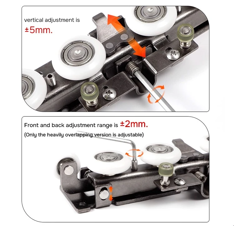 Adjustment Mechanism of Upper Runner (Vertical ±5mm & Horizontal ±2mm Adjustment) Adjustment Mechanism of Upper Runner (Vertical ±5mm & Horizontal ±2mm Adjustment)