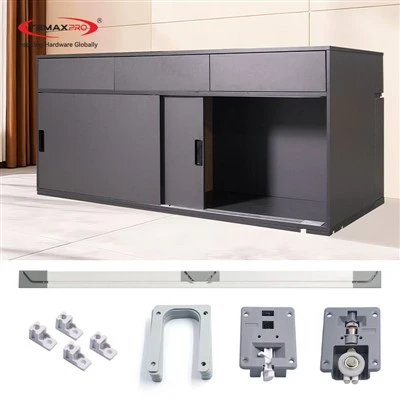 Temax cabinet flush door sliding channel inward hardware system BS01